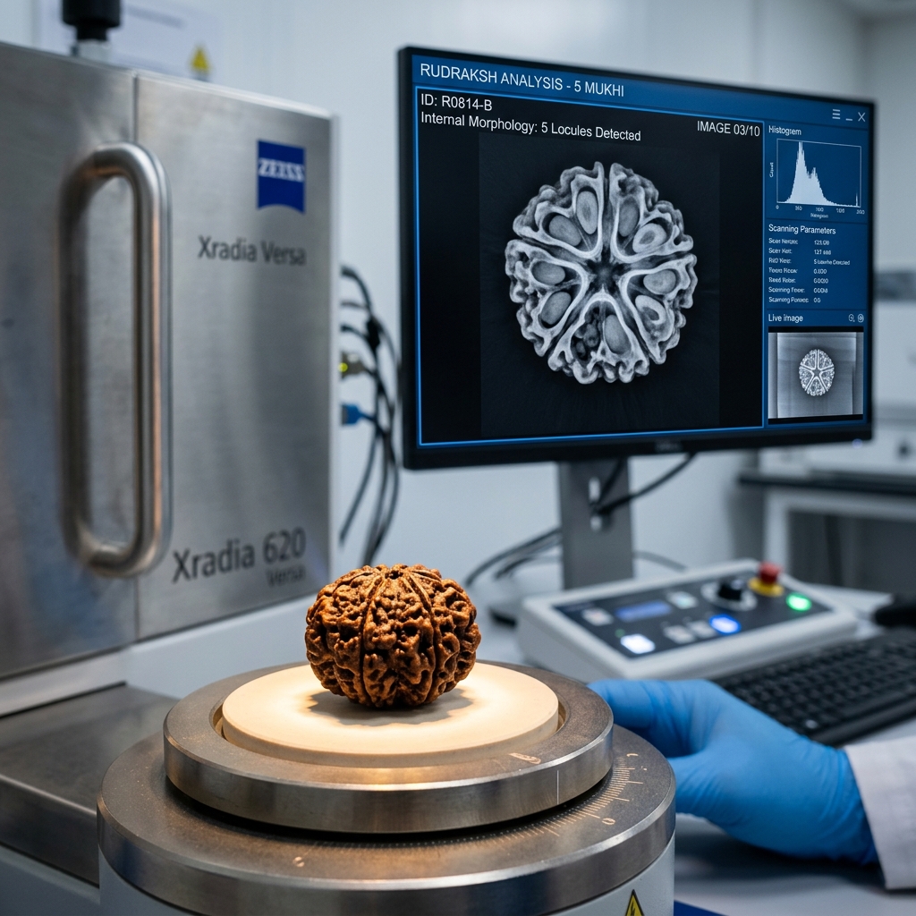 Rudraksha bead scanned under digital X-ray imaging
